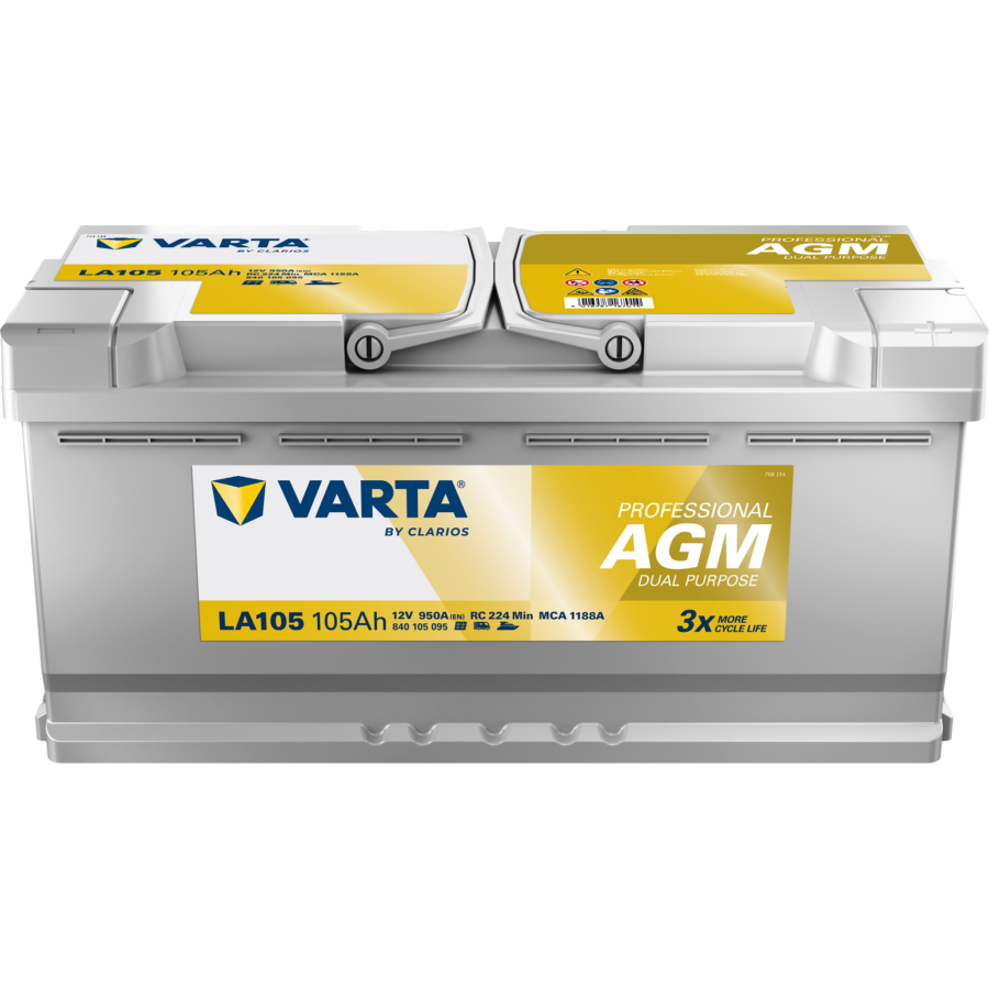 Batterie Varta La105 Professional Dual Purpose Agm 105 Ah - 950 A