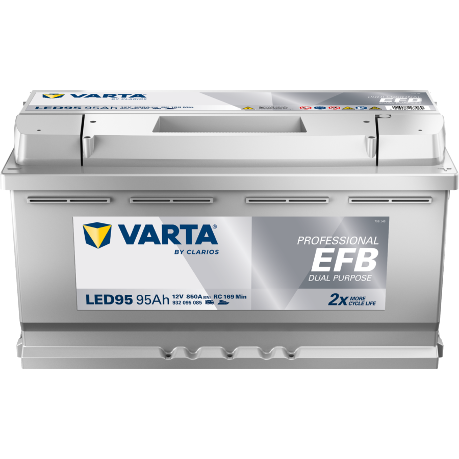Batterie Pour Bateau Et Camping-car Varta Led Efb 95 Ah - 850 A