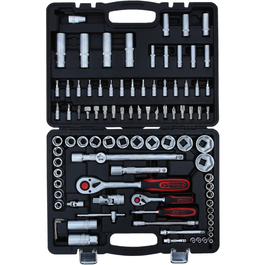 Coffret de douilles et accessoires Ks Tools F6 1/4'' - 1/2'', 94 pièces