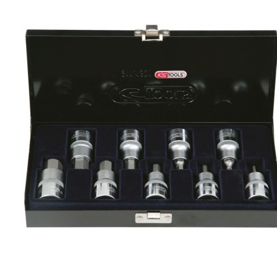 Coffret De 9 Douilles 55mm 1/2'' Ks Tools Pour Tournevis 6 Pans