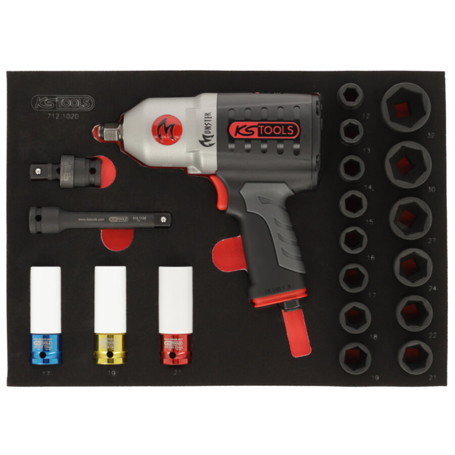 Module De Douilles Et Clé À Chocs Pneumatique 1/2'' Ks Tools 20 Pièces
