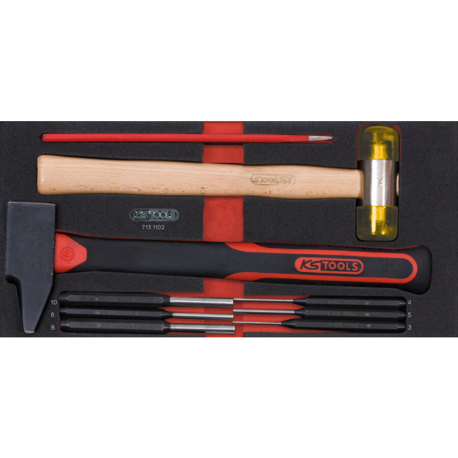 Module d'outils de frappe manche fibre, 9 pi&egrave;ces KS TOOLS 713.1102