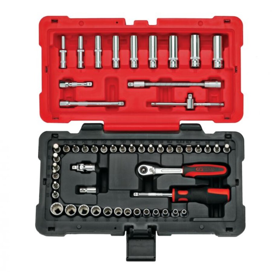 Coffret de douilles et accessoires 1/4'' KS Tools Ultimate 12 pans 54 pièces