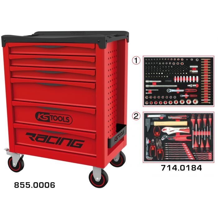Servante Ks Tools Racing 6 Tiroirs 184 Outils