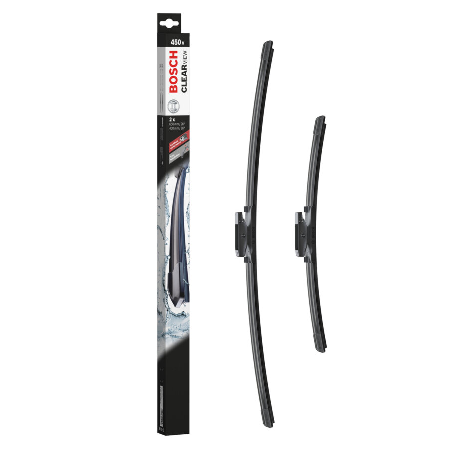2 Balais D'essuie-glace Bosch Clearview 450v 650/400 Mm