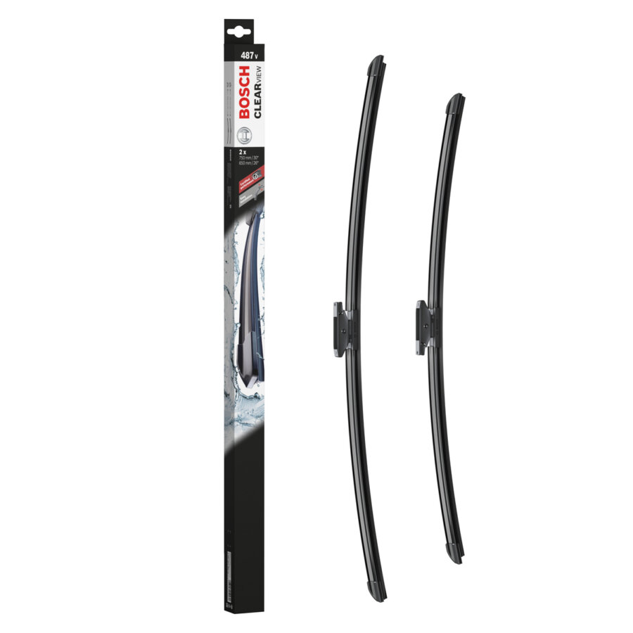 2 Balais D'essuie-glace Bosch Clearview 487v 750/650 Mm Équivalent Bosch 3 397 007