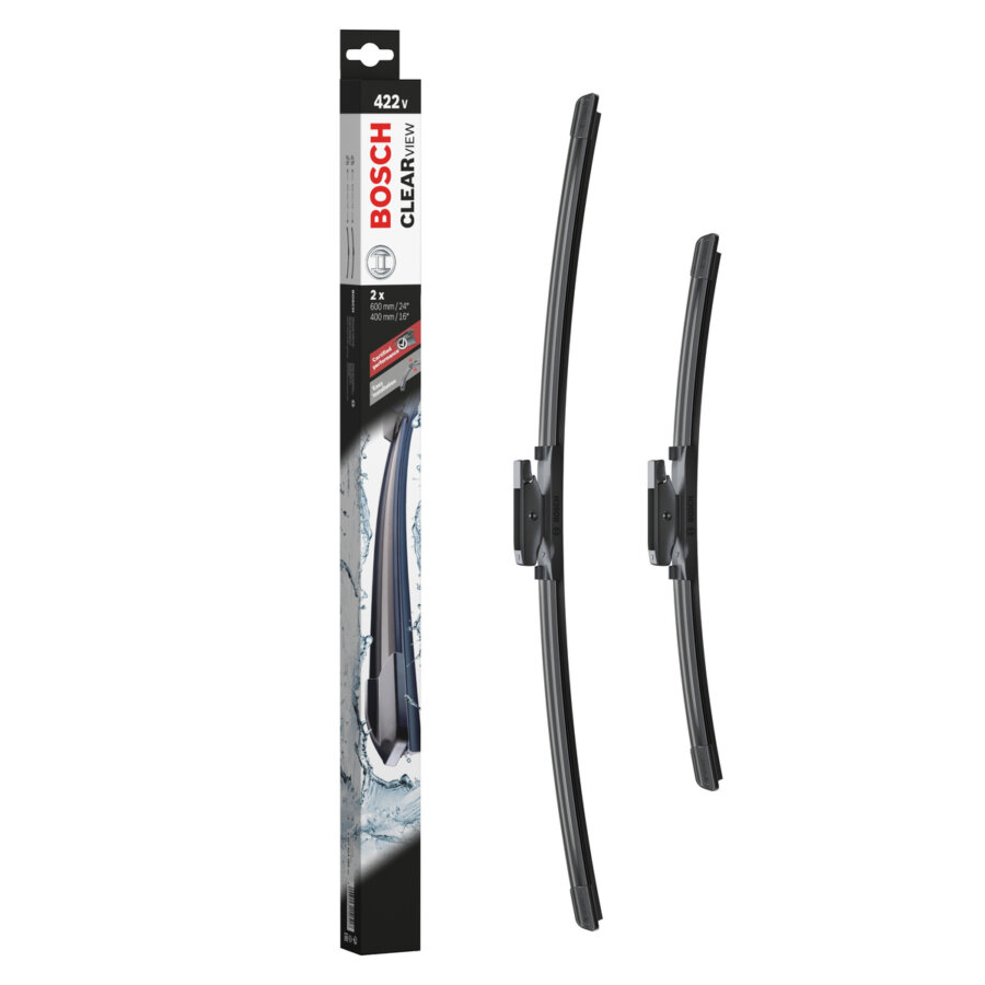 2 Balais D'essuie-glace Bosch Clearview 422v 600/400 Mm