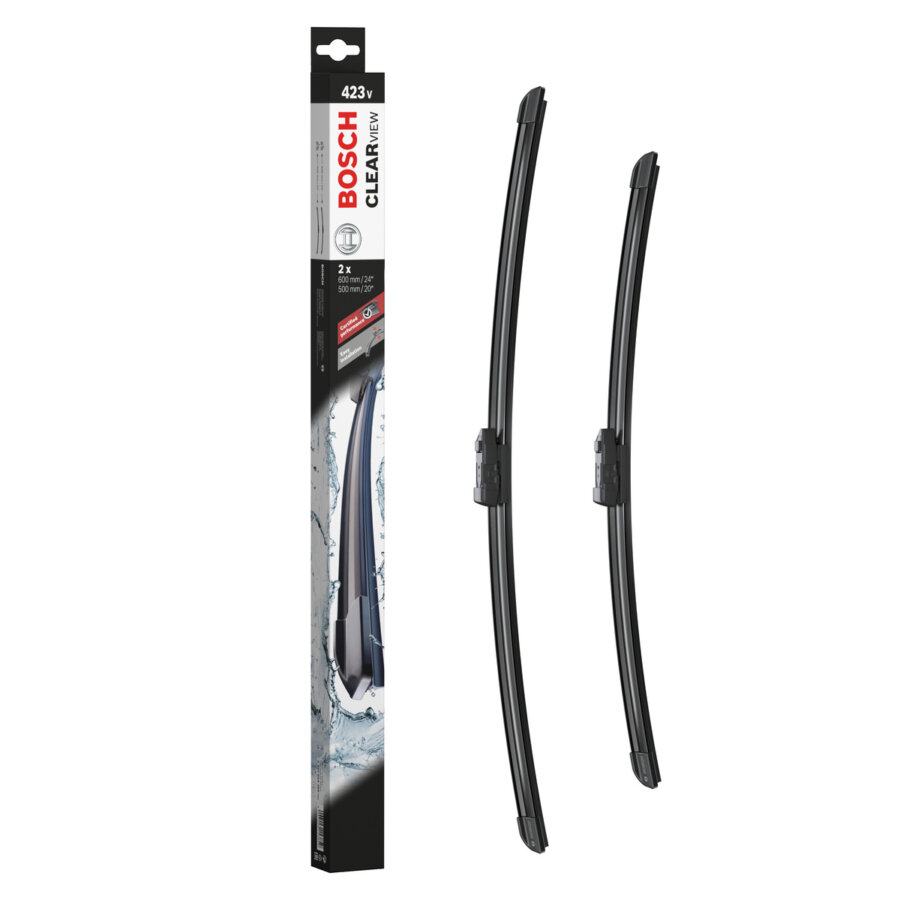 2 Balais D'essuie-glace Bosch Clearview 423v 600/500 Mm