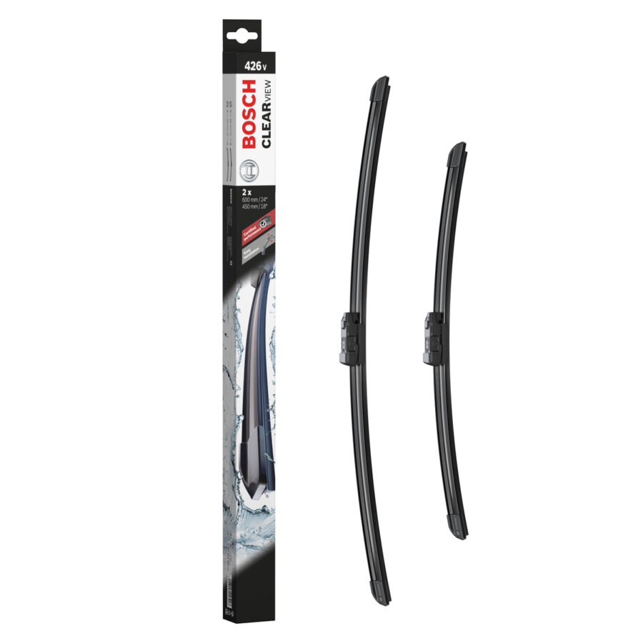 2 Balais D'essuie-glace Bosch Clearview 426v 600/450 Mm