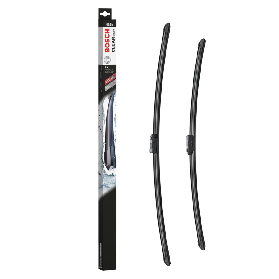 2 Balais D'essuie-glace Bosch Clearview 488v 750/650 Mm Équivalent Bosch 3 397 007