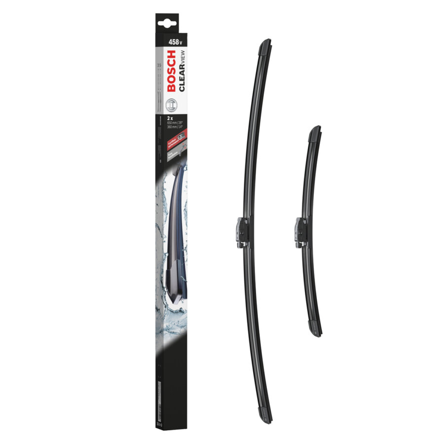 2 Balais D'essuie-glace Bosch Clearview 458v 650/360 Mm