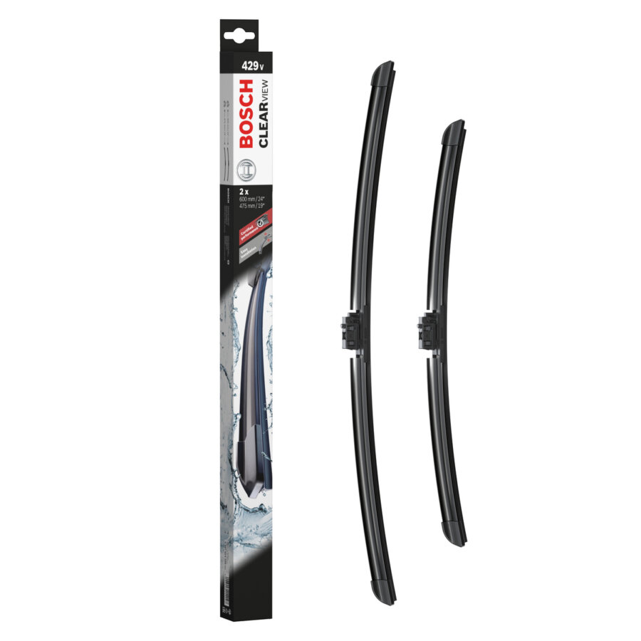 2 Balais D'essuie-glace Bosch Clearview 429v 600/475 Mm