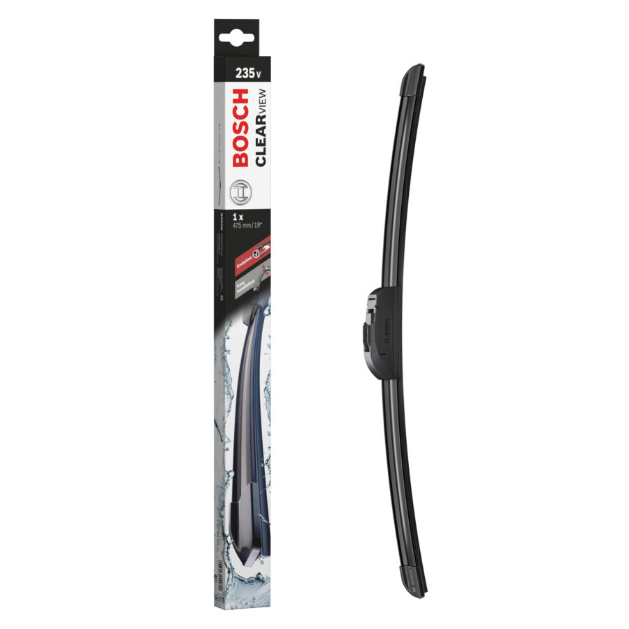1 Balai D'essuie-glace Bosch Clearview 235v 475 Mm