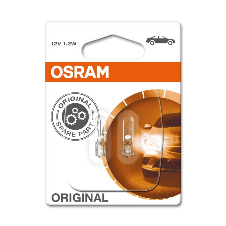 2 Ampoules Osram T5 1,2w W2x4,6d Original 12v