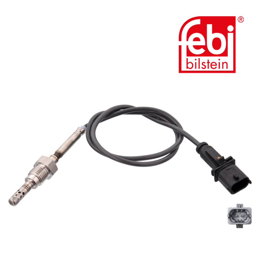 Capteur De Température D'échappement Febi Bilstein 109396 - Filetage M14 X 1.5, Câble 225 Mm - Compatible Audi Q5, A6, A7 3.0 TDI