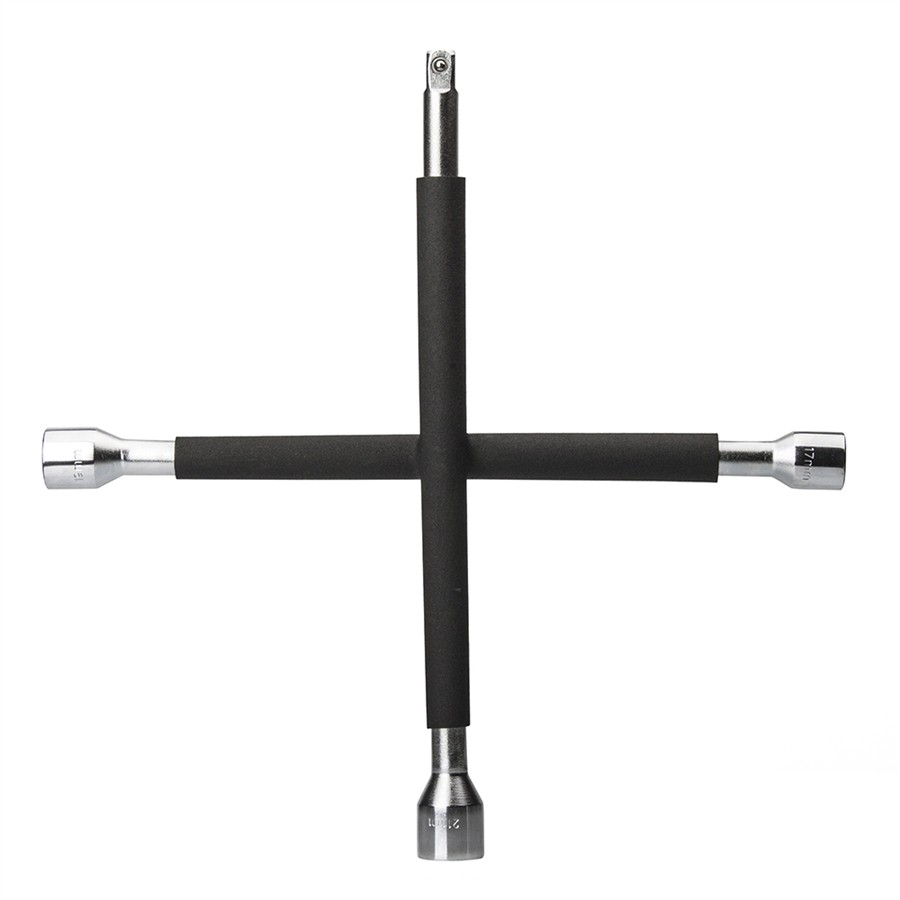 Clé En Croix Gainée Carré 1/2'' + Extrémités 6 Pans 17, 19 Et 21 Mm Norauto