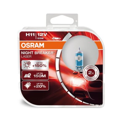 2 ampoules OSRAM Night Breaker Laser H11 12V 55W - Norauto