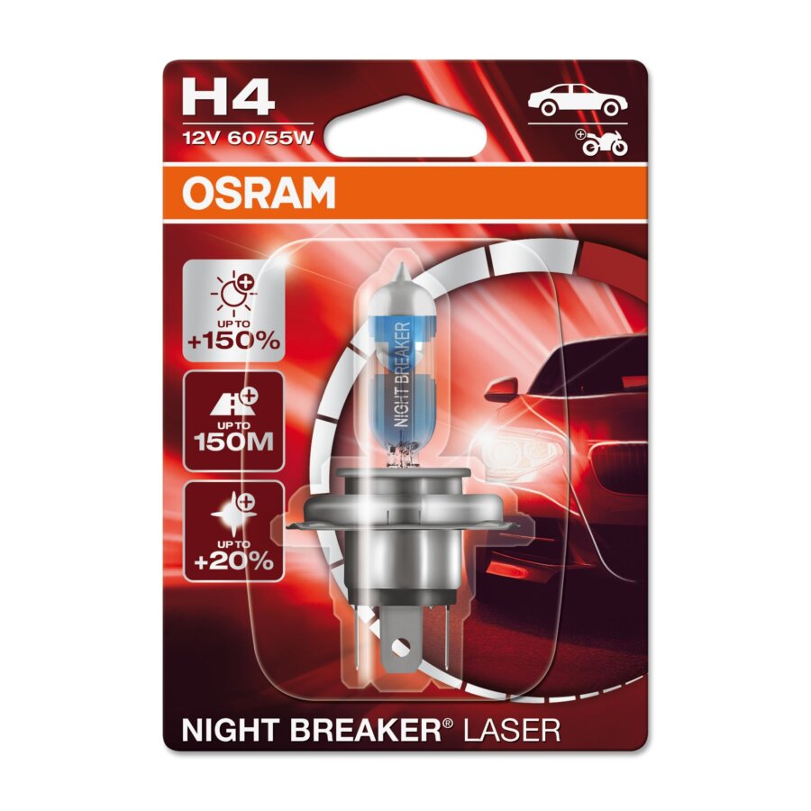 1 Ampoule Osram Night Breaker Laser H4 12v 55/60w