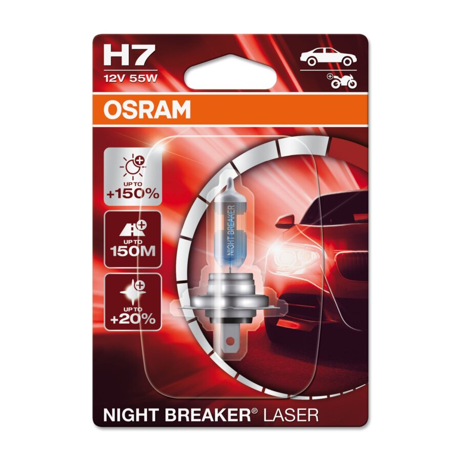 2 ampoules OSRAM Night Breaker Laser H7 12V 55W - Norauto