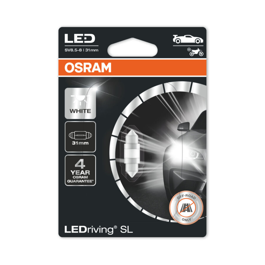 1 Ampoules Led Osram C5w Base 31mm Cool White Ledriving® 6000k 12v