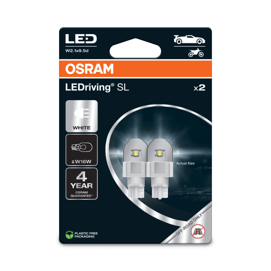 2 Ampoules W16w Osram Ledriving Sl White Non Homologué