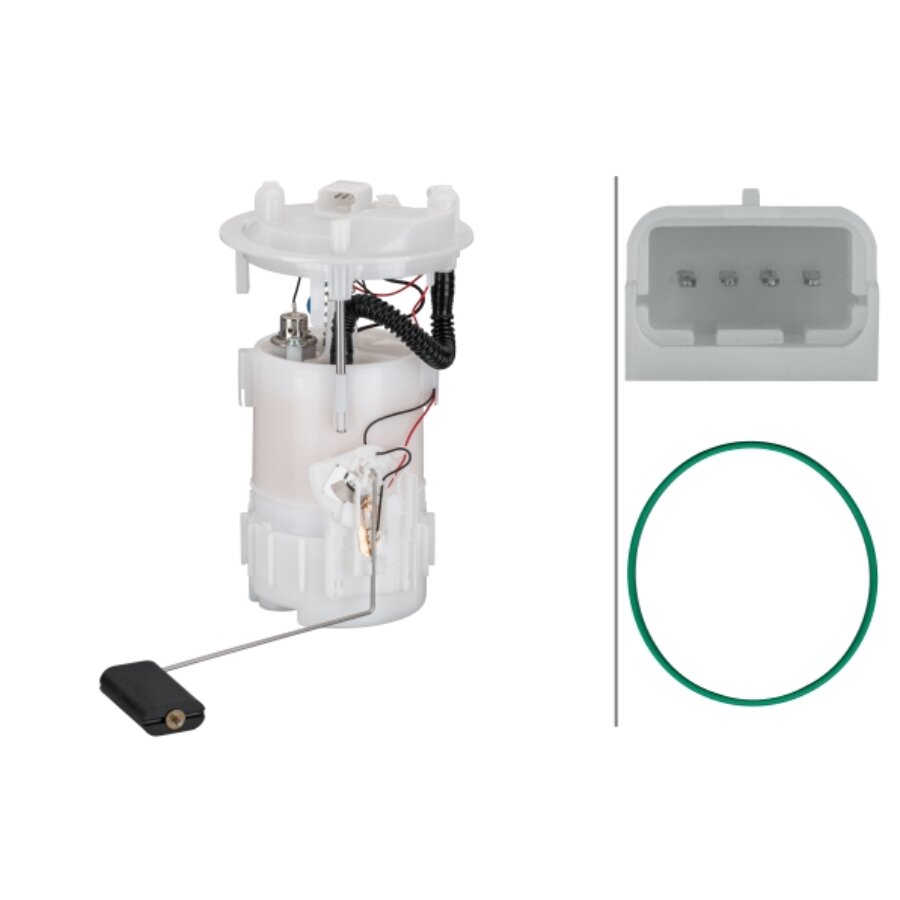 HELLA 8Tf 358 106-851 Unité D'Injection De Carburant - Électrique - 4Pôle - Avec Joint D'Étanchéite/Avec Palpeur De Carburant