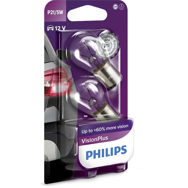 2 Ampoules Philips Visionplus P21/5w 12 V