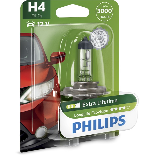 1 Ampoule Philips H4 Longlife Ecovision 60/55 W 12 V