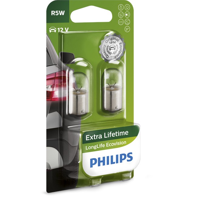 2 Ampoules Philips Longlife Ecovision R5w 12 V