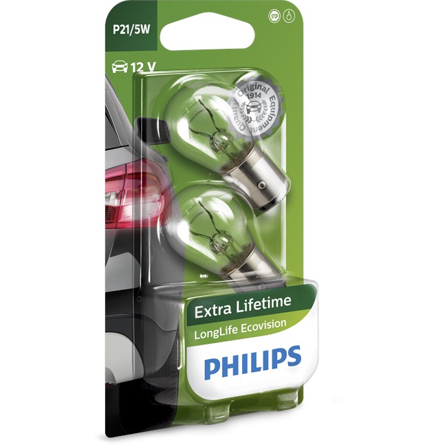 2 Ampoules Philips P21/5w Longlife Ecovision 21w/5w 12 V