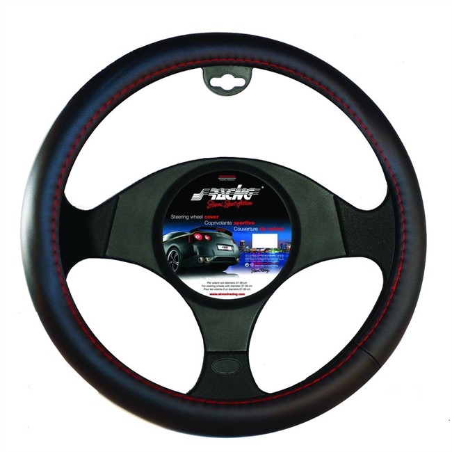 Couvre Volant Sracing Noir Avec Couture Rouge