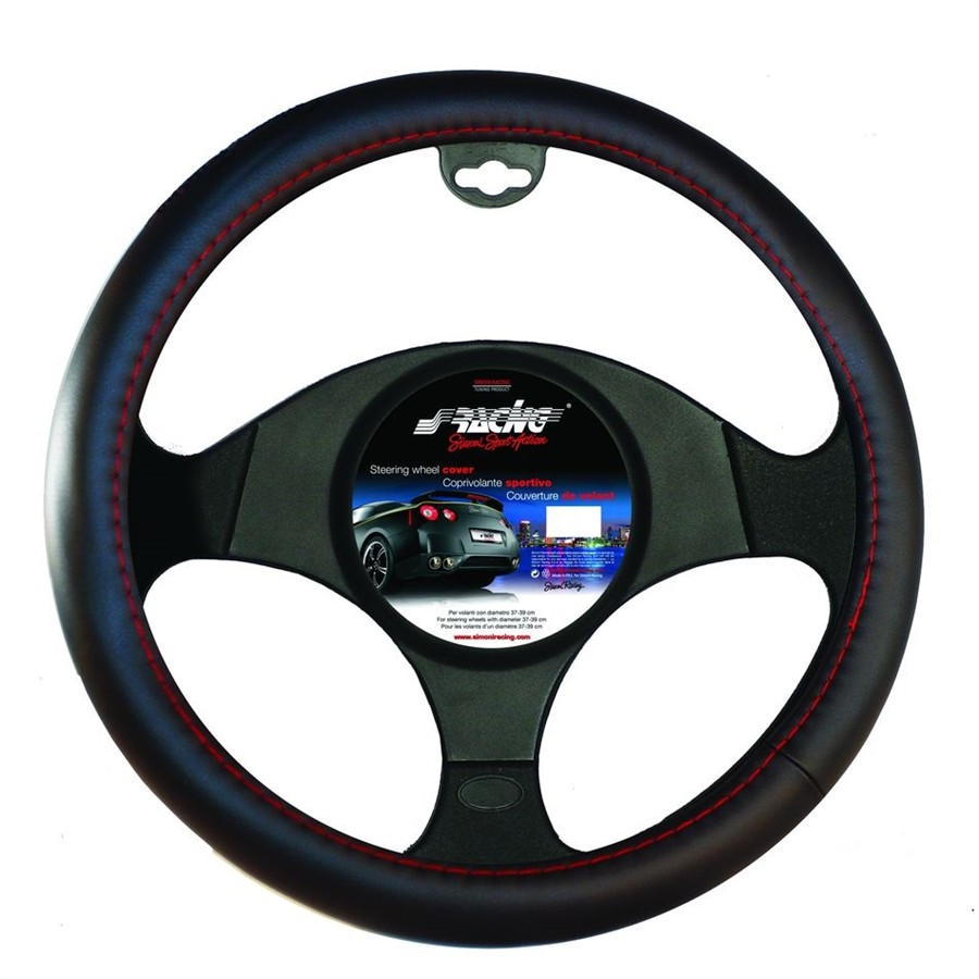 Couvre Volant Sracing Noir Avec Couture Rouge