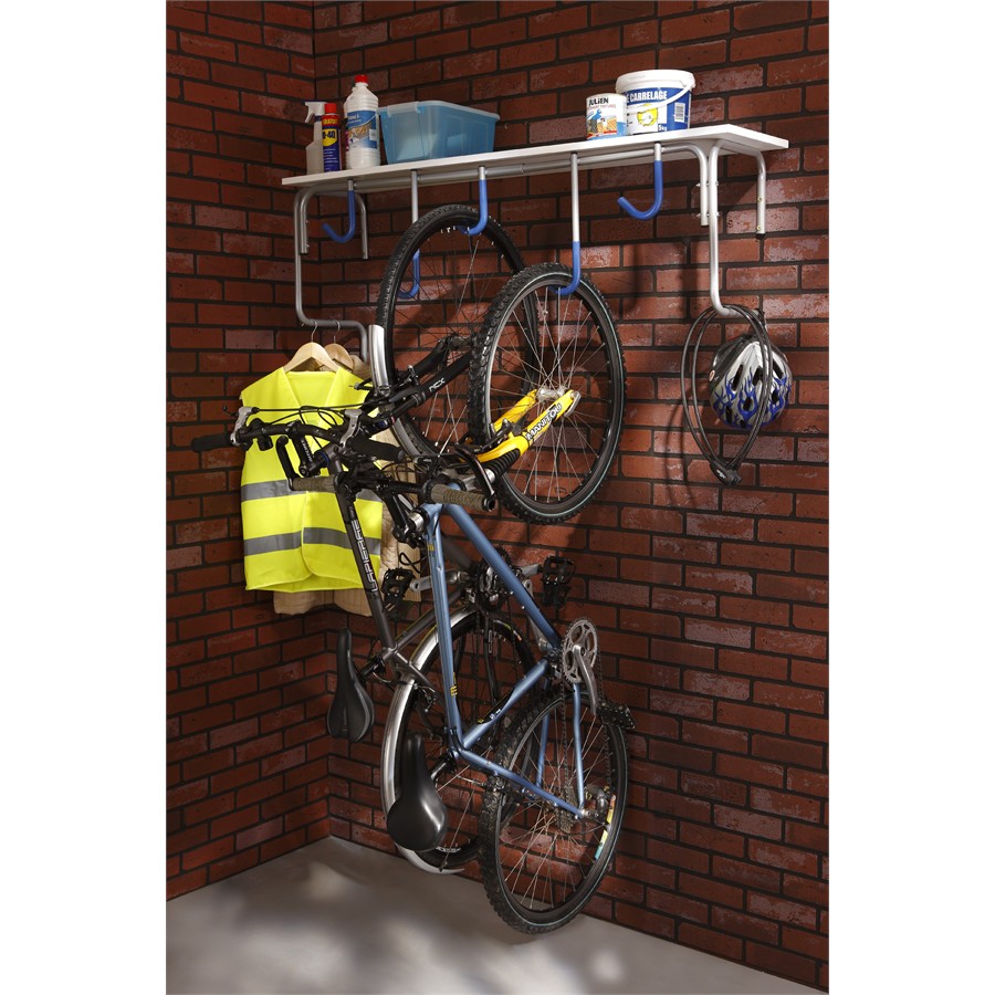 Relaxdays Porte-vélo mural pliable crochet Charge à 50 Kg Range-vélo garage  cave 2 vélos, noir