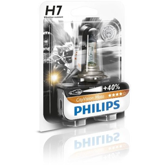 1 Ampoule 2 Roues Philips H7 City Vision