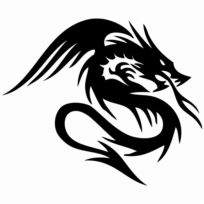 1 Sticker Autocollant Cadox Dragon Noir