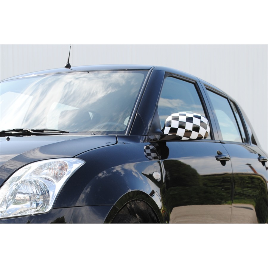 2 Stickers Autocollants Thermocollables Pour Rétroviseurs Look Damier