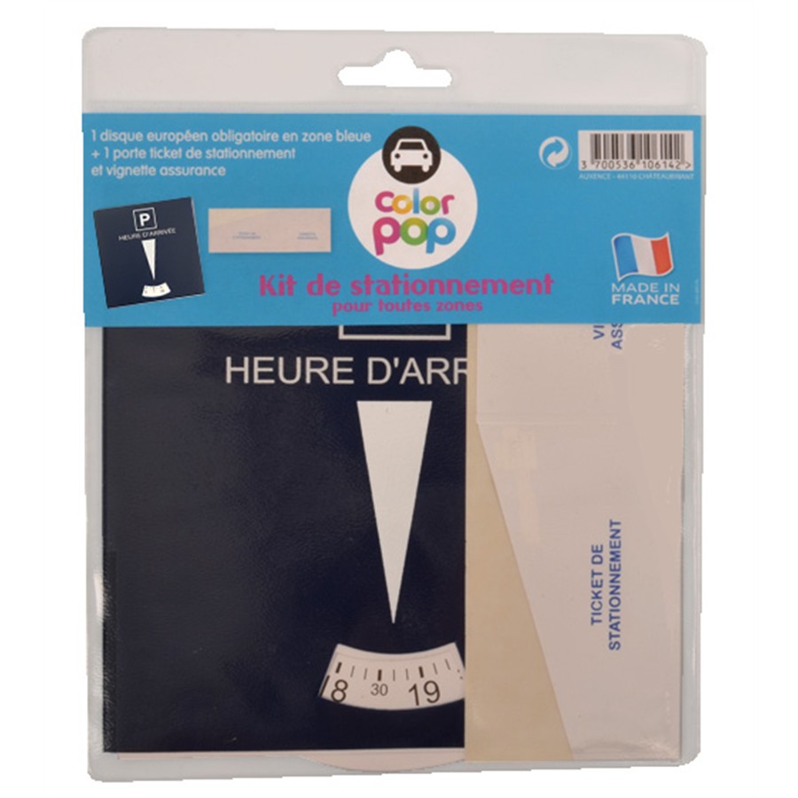 Disque Bleu Avec Un Porte-ticket De Parking Et Porte-vignette Assurance