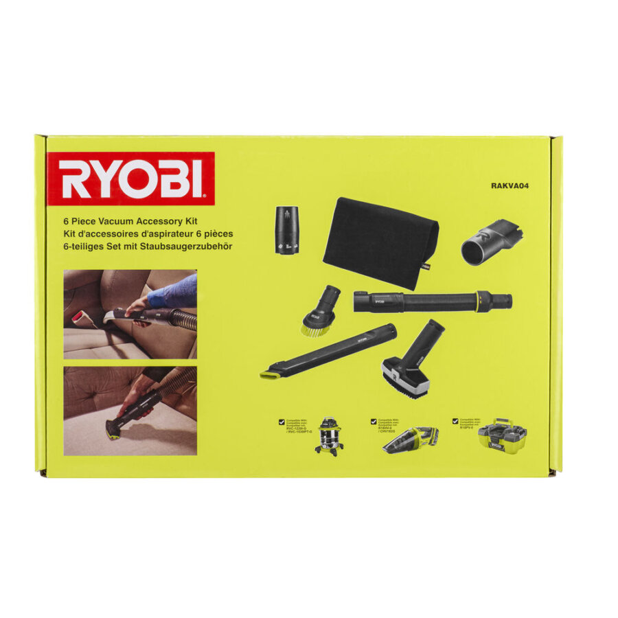 Kit 6 Accessoires Ryobi Pour Nettoyage À L'aspirateur Rakva04