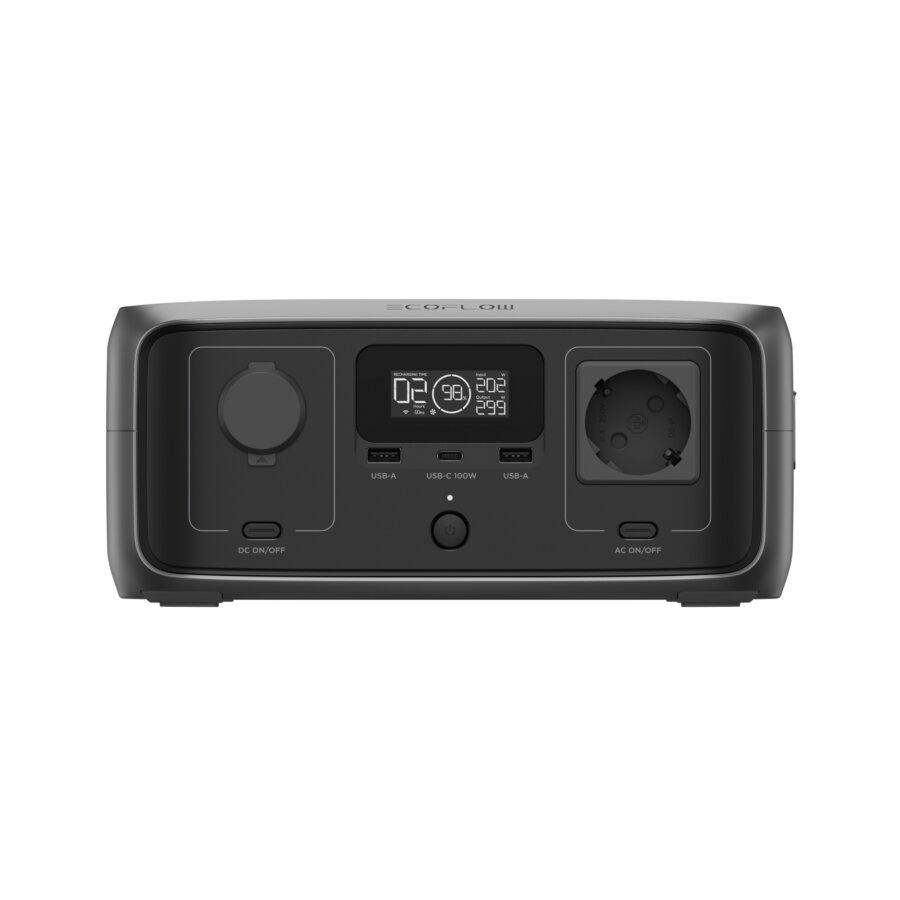 Station d'énergie EcoFlow River 3 245Wh 1 port AC 2 USB-A 1 USB-C Batterie LiFePO4 UPS LCD Compatible solaire