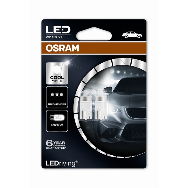 2 ampoules OSRAM LED W5W Cool White Norauto.fr