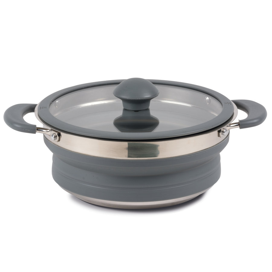 Faitout Retractable Silicone Et Inox 1.5l Avec Couvercle Kampa
