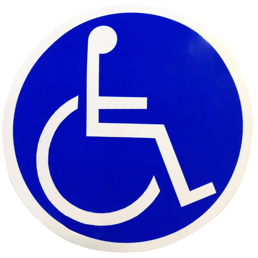 1 Disque Personne Handicapée Ø 10 Cm Autocollant