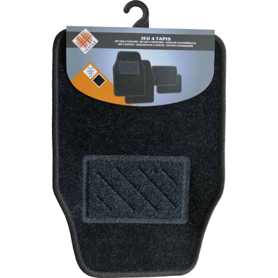 4 Tapis Universels En Moquette Peninsula Noirs