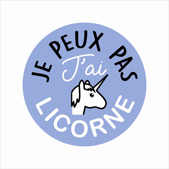 1 Sticker Autocollant Cadox je Peux Pas J'ai Licorne