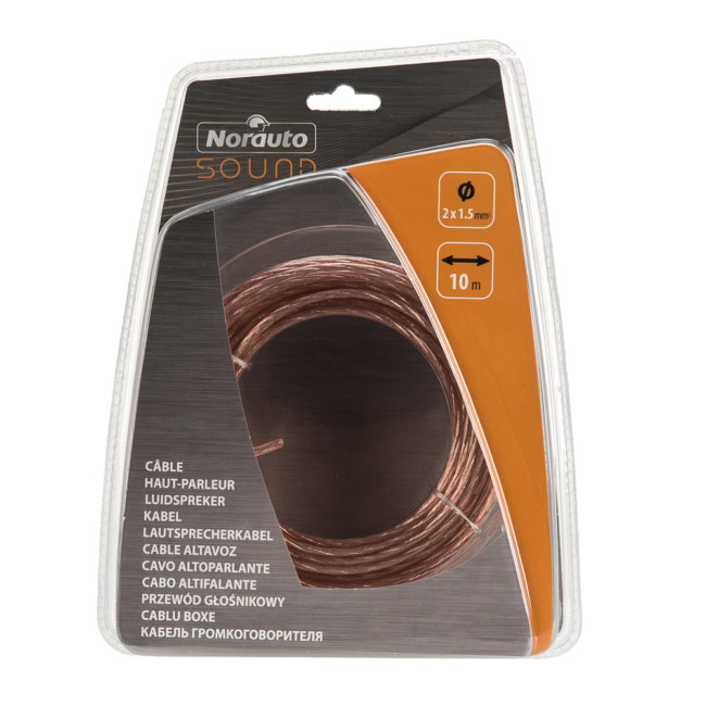 Câble Haut-parleur Torsadé 2x1.5 Mm² 10 M Transparent