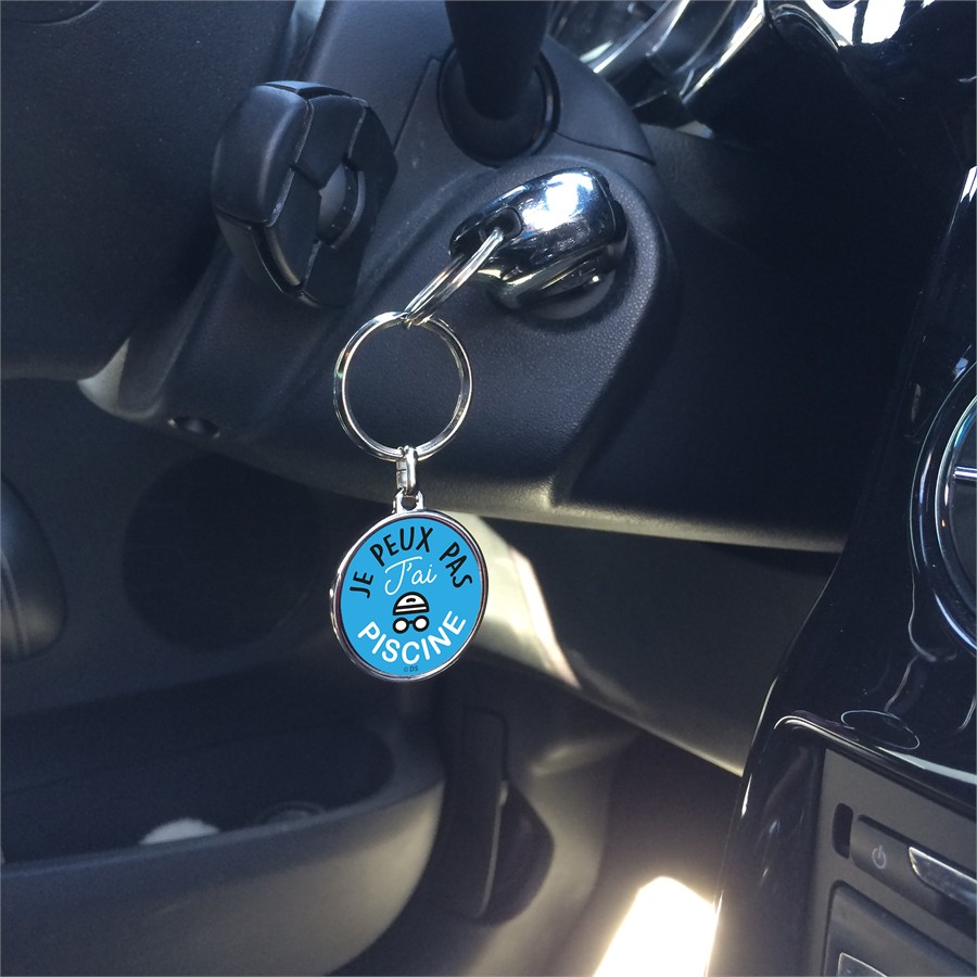 Porte-clés voiture amortisseur bleu