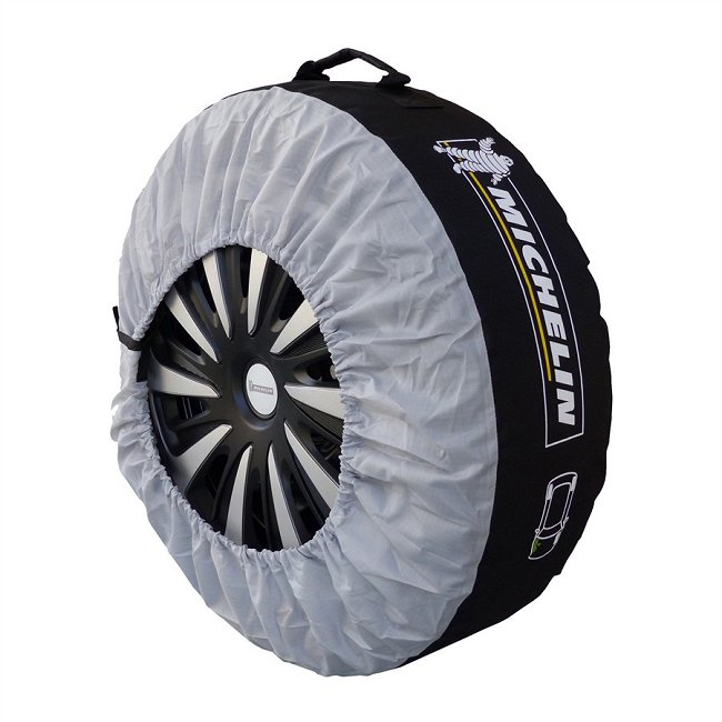 Lot De 4 Housses De Protection Pour Pneus (19-23") - Nylon Oxford, Imperméables, Avec Cordon De Serrage (noir/rouge)