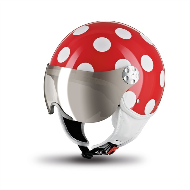 Casque Jet Nau N350 Spots Rouge Et Blanc L Norautofr