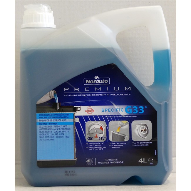 Liquide de refroidissement 35°C G33 NORAUTO PREMIUM 4 L Norauto.fr
