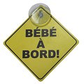 Signal&eacute;tique jaune &agrave; ventouse NORAUTO B&eacute;b&eacute; &agrave; bord